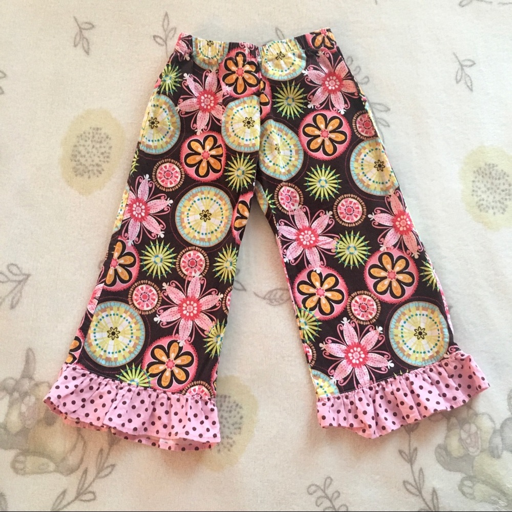 Girls Fall Floral Pants Size 5